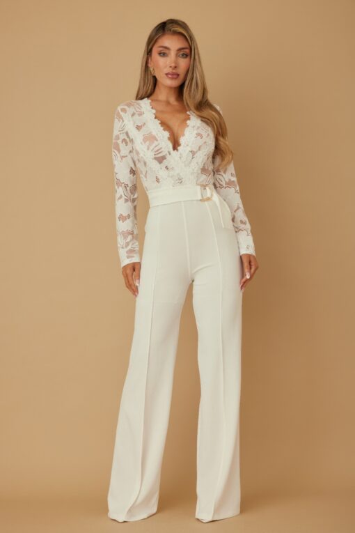 Lace Crochet Long Sleeve Jumpsuit - Image 20