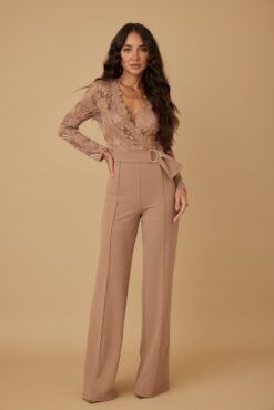 Jumpsuit for Wedding Guest – Lace Crochet Long Sleeve