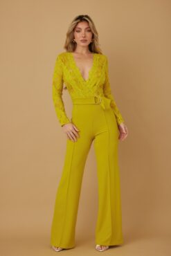 Jumpsuit for Wedding Guest – Lace Crochet Long Sleeve