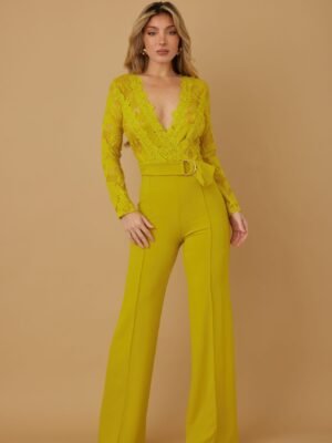 Lace Crochet Long Sleeve Jumpsuit Jumpsuit for Wedding Guest – Lace Crochet Long Sleeve