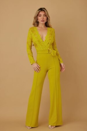 Jumpsuit for Wedding Guest – Lace Crochet Long Sleeve