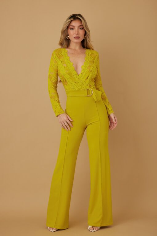 Jumpsuit for Wedding Guest – Lace Crochet Long Sleeve