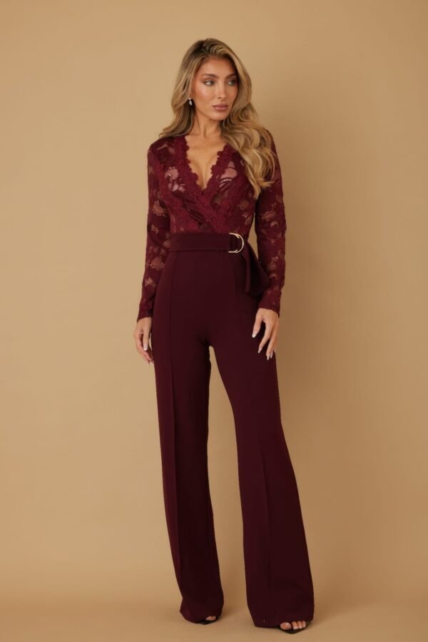 Jumpsuit for Wedding Guest – Lace Crochet Long Sleeve