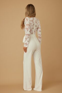 Lace Crochet Long Sleeve Jumpsuit