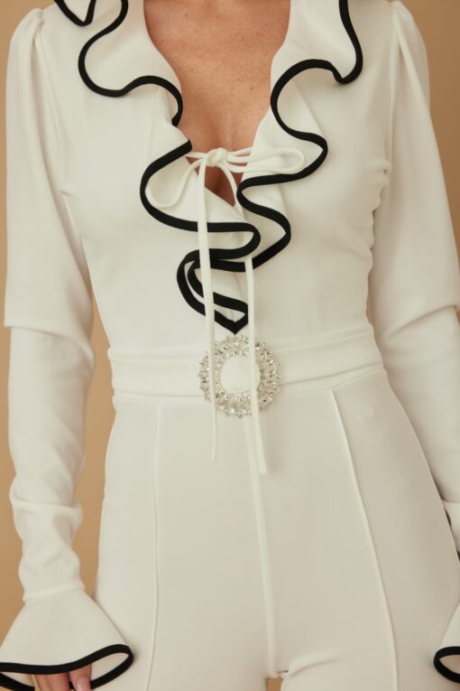Ruffle Pattern Long Sleeve Jumpsuit - Image 12