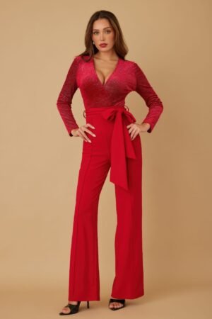 Velvet Top Fashion Jumpsuit