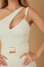 Double Cut Strap Midi Dress