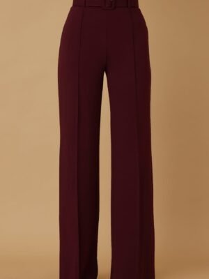 High Waist Pants With Buckle Belt High Waist Pants With Buckle Belt