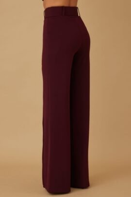 High Waist Pants With Buckle Belt High Waist Pants With Buckle Belt