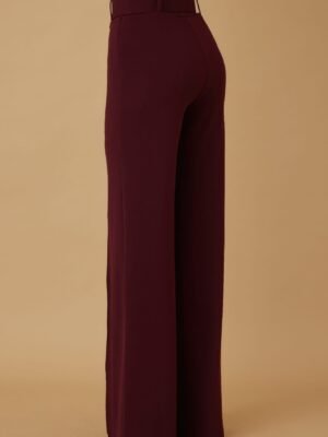 High Waist Pants With Buckle Belt High Waist Pants With Buckle Belt