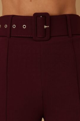 High Waist Pants With Buckle Belt High Waist Pants With Buckle Belt