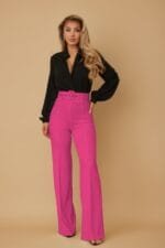 High Waist Pants With Buckle Belt