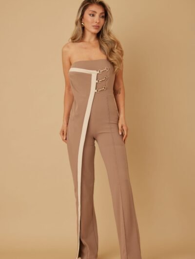 Flap Strapless Chain Jumpsuit