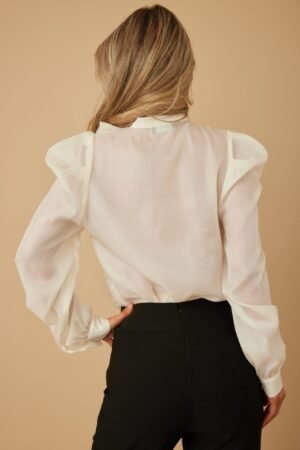 Ruffle Micro Crystal Long Sleeve Blouse Ruffle Micro Crystal Long Sleeve Blouse
