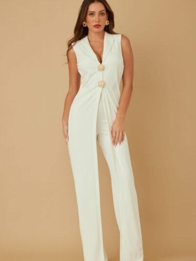 Button Flap Jumpsuit – Open Flap Metal Shank Design