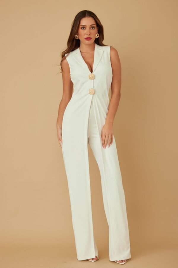 Button Flap Jumpsuit – Open Flap Metal Shank Design