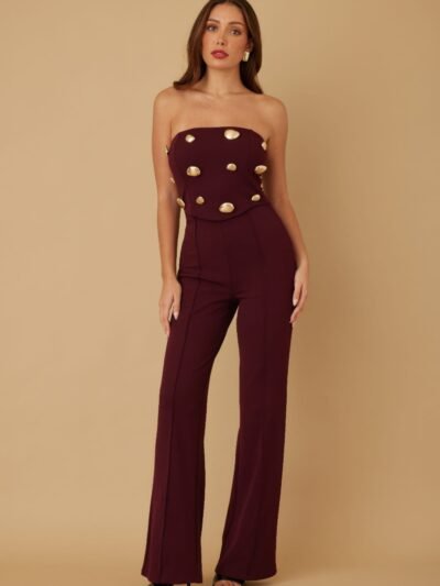 Multi Flat Mirror Stone Jumpsuit