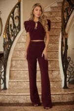 Puff Cap Sleeve Cropped Top Set