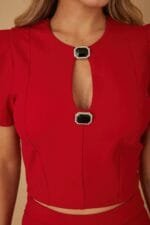 Puff Cap Sleeve Cropped Top Set