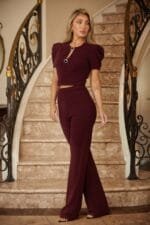 Puff Cap Sleeve Cropped Top Set