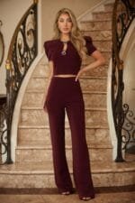 Puff Cap Sleeve Cropped Top Set