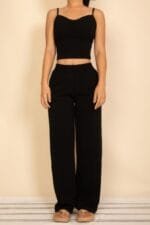 Spaghetti Strap Bralette Top & Wide Leg Pants Set