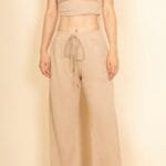 2-piece Crop Tee & Wide Leg Lounge Pants Set