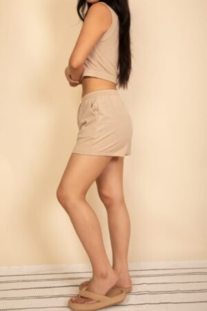 Cotton French Terry Crop Top & Shorts Set Cotton French Terry Crop Top & Shorts Set