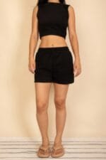 Cotton French Terry Crop Top & Shorts Set