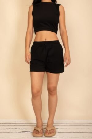Cotton French Terry Crop Top & Shorts Set Cotton French Terry Crop Top & Shorts Set