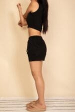 Cotton French Terry Crop Top & Shorts Set