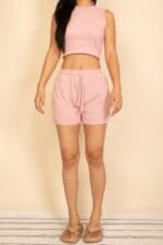 Cotton French Terry Crop Top & Shorts Set