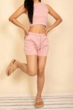 Cotton French Terry Crop Top & Shorts Set