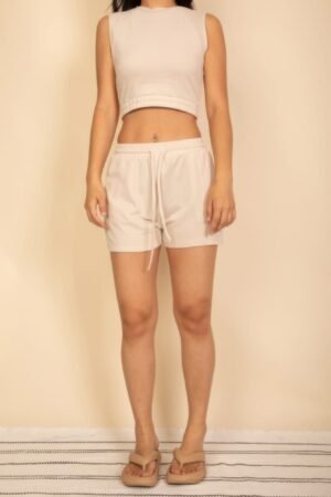 Cotton French Terry Crop Top & Shorts Set Cotton French Terry Crop Top & Shorts Set