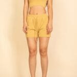 Ribbed Knit Drawstring Lounge Shorts Set