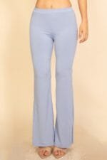 Ribbed Sleeveless Crop Top & Flared Pants Set