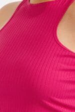 Plus Ribbed Cropped Top And Bootcut Pants Sets