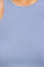 Plus Ribbed Cropped Top And Bootcut Pants Sets