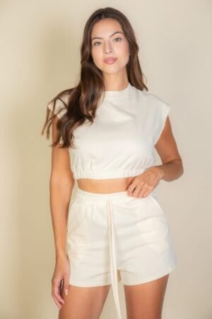 Cap Sleeve Top and Shorts Set – Stylish Loungewear