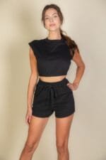 Cap Sleeve Top and Shorts Set – Stylish Loungewear