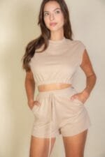 Cap Sleeve Top and Shorts Set – Stylish Loungewear