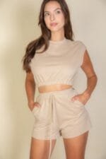 Cap Sleeve Top and Shorts Set – Stylish Loungewear