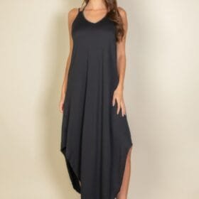 Solid Cami Double Strap Loose Fit Dress – Women’s Summer Casual Dress