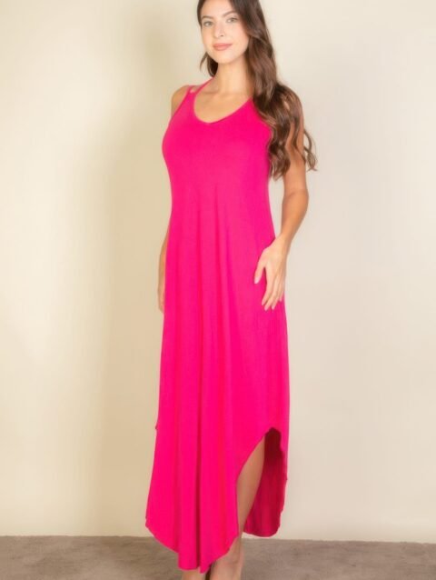 Solid Cami Double Strap Loose Fit Dress