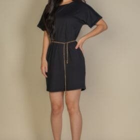 Jersey Mini Dress – Side Pocket Double Folded Mini Dress