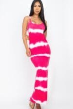 Stripe Tie dye Maxi Dress