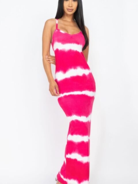 Stripe Tie dye Maxi Dress