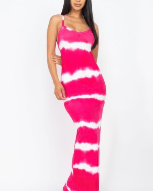Stripe Tie dye Maxi Dress