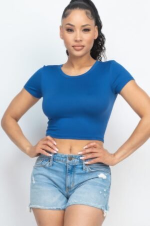 Short Sleeve Roundneck Crop Top Short Sleeve Roundneck Crop Top