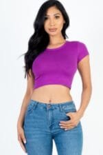 Short Sleeve Roundneck Crop Top